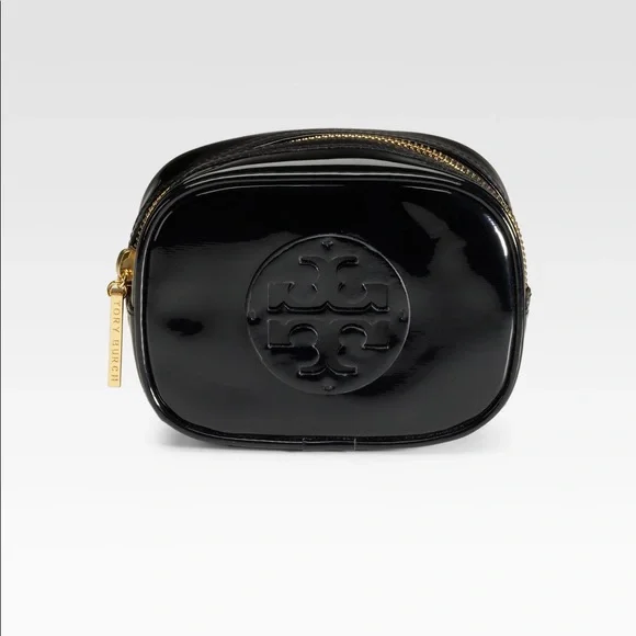 Tory Burch black stacked patent leather cosmetic case - Picture 2 of 4